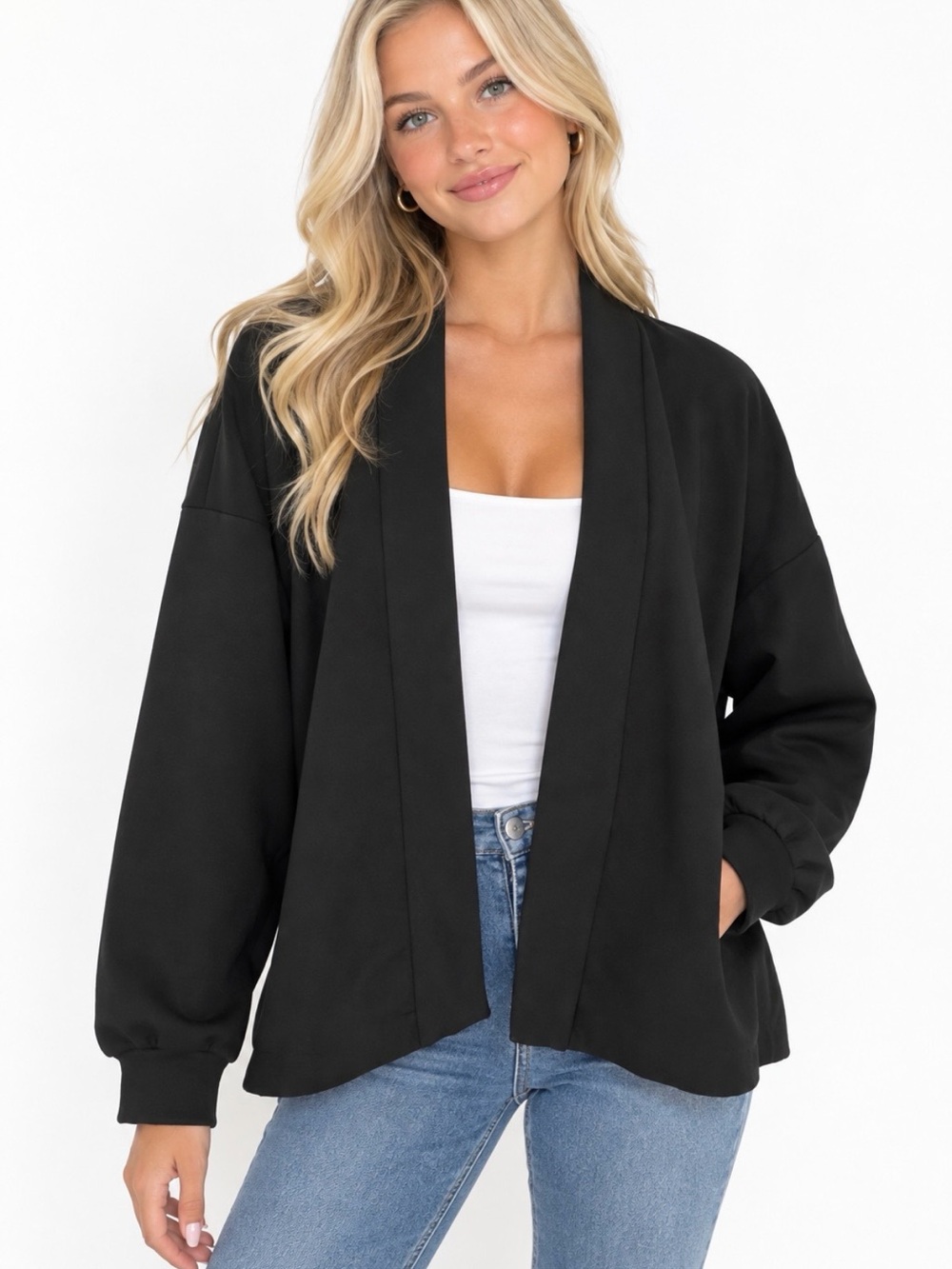Nike Black Open-Front Women's sweater